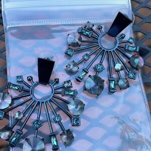 Kendra Scott Fabia Statement Earrings Metal Sparkle Holiday Gift Crystal New